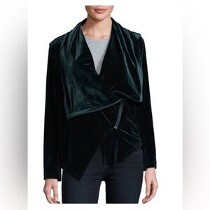 Blank NYC Hunter Green Velvet Moto Blazer size Large